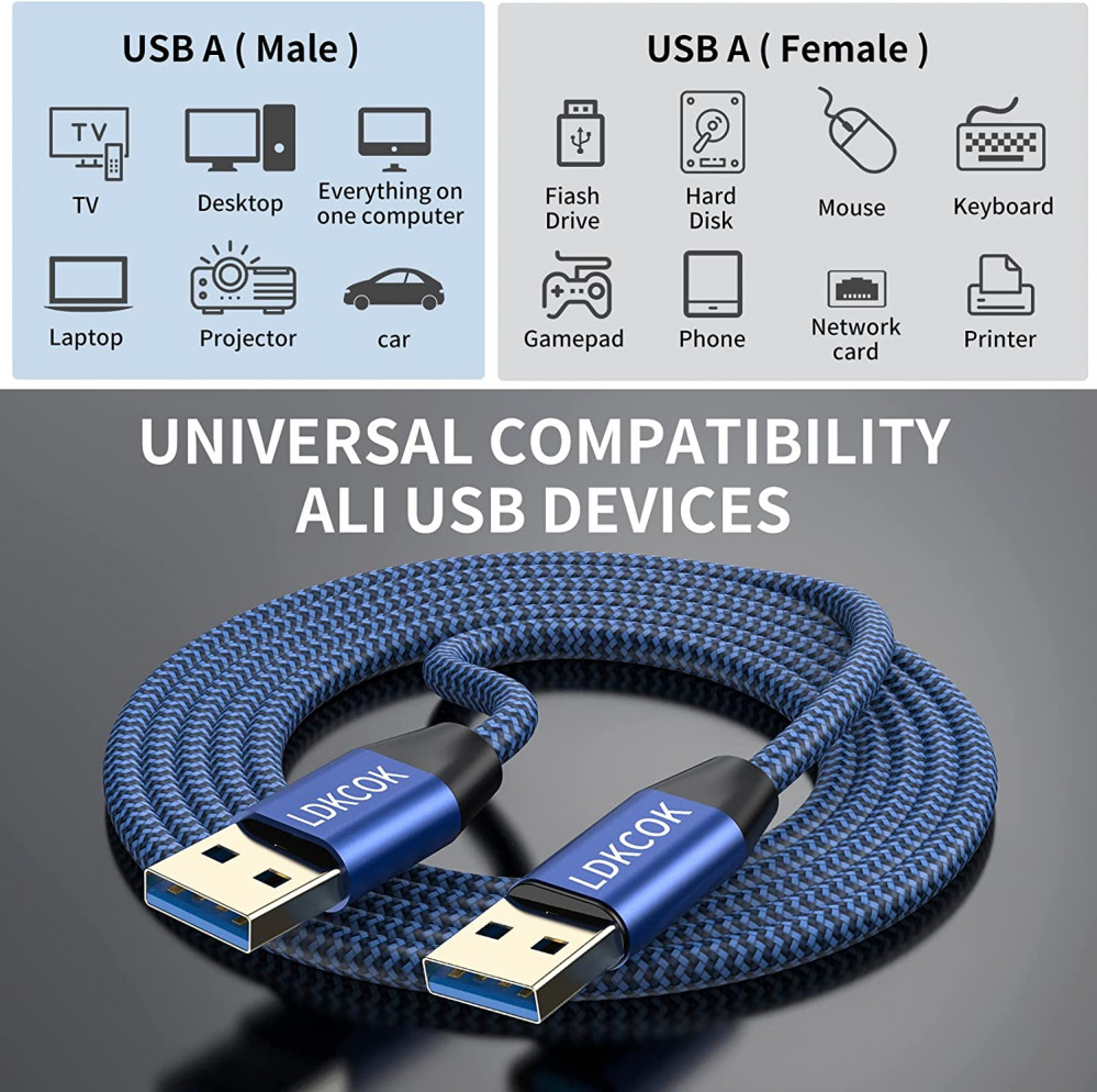 USB to Cable 3FT,Durable Braidedfor 3.0 Male Type A 3ft - Fresh Stock Dated February 2026