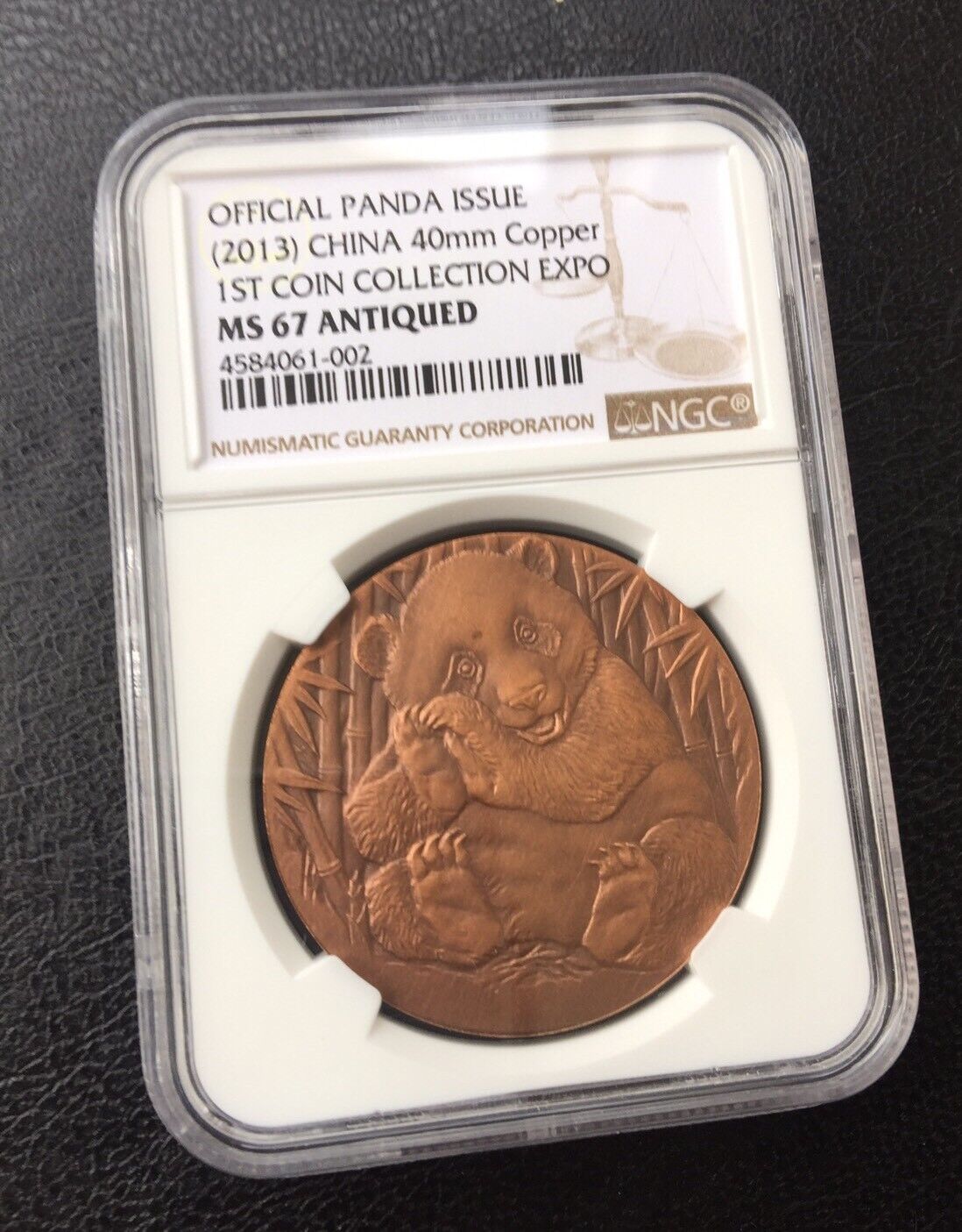 2013 1st Panda Coin collection expo Copper Medal NGC MS67 No COA 30pcs Mintage - Fresh Stock Dated February 2026