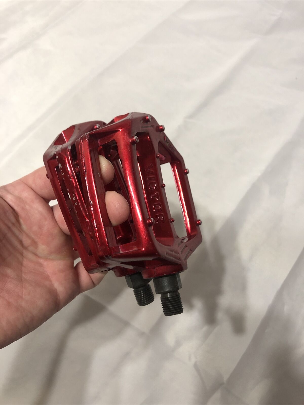 1/2 VICTOR USED VP 555 RED PEDALS OLD SCHOOL BMX - Fresh Stock Dated December 2025