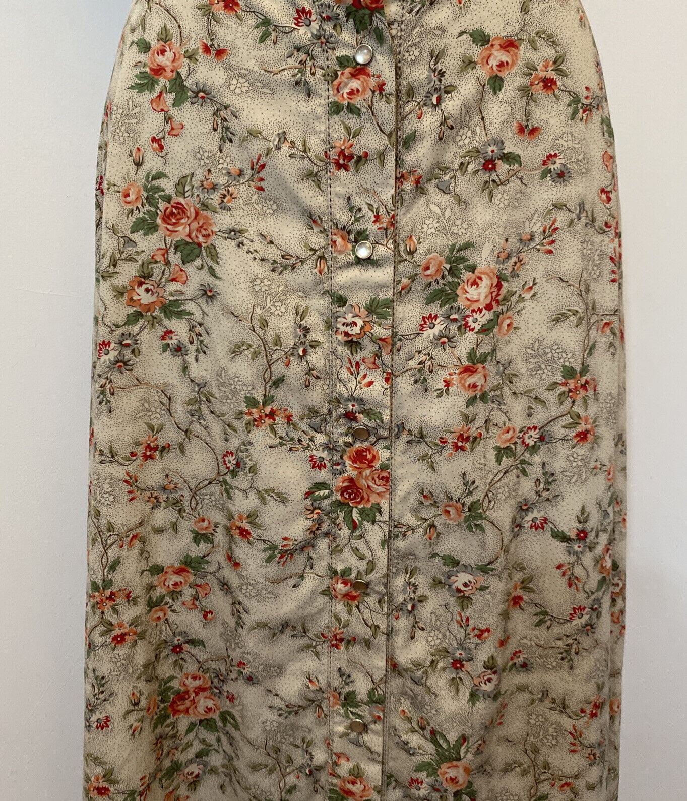 VTG Ralph Lauren Floral Maxi Skirt Cotton Prairie Peasant Cottage Sz 8 Waist 30