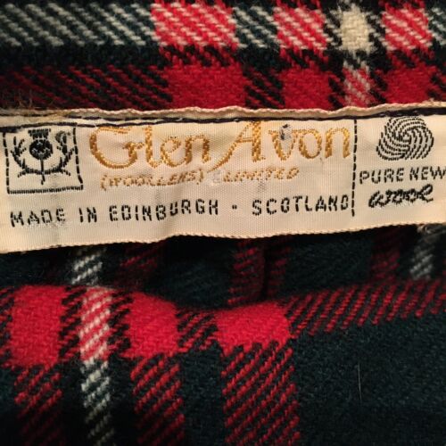 Vintage Glen Avon Scottish Woollens Ltd Tartan Plaid Wool Kilt Skirt 28 Defect - Fresh Stock Dated March 2026