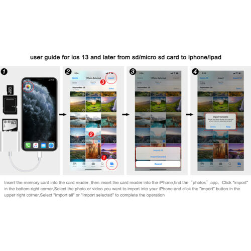 SD Card Adapter Camera Reader for iPad iPhone 6 6S 7 8 Plus 11 12 Pro X Xs Max - Fresh Stock Dated February 2026