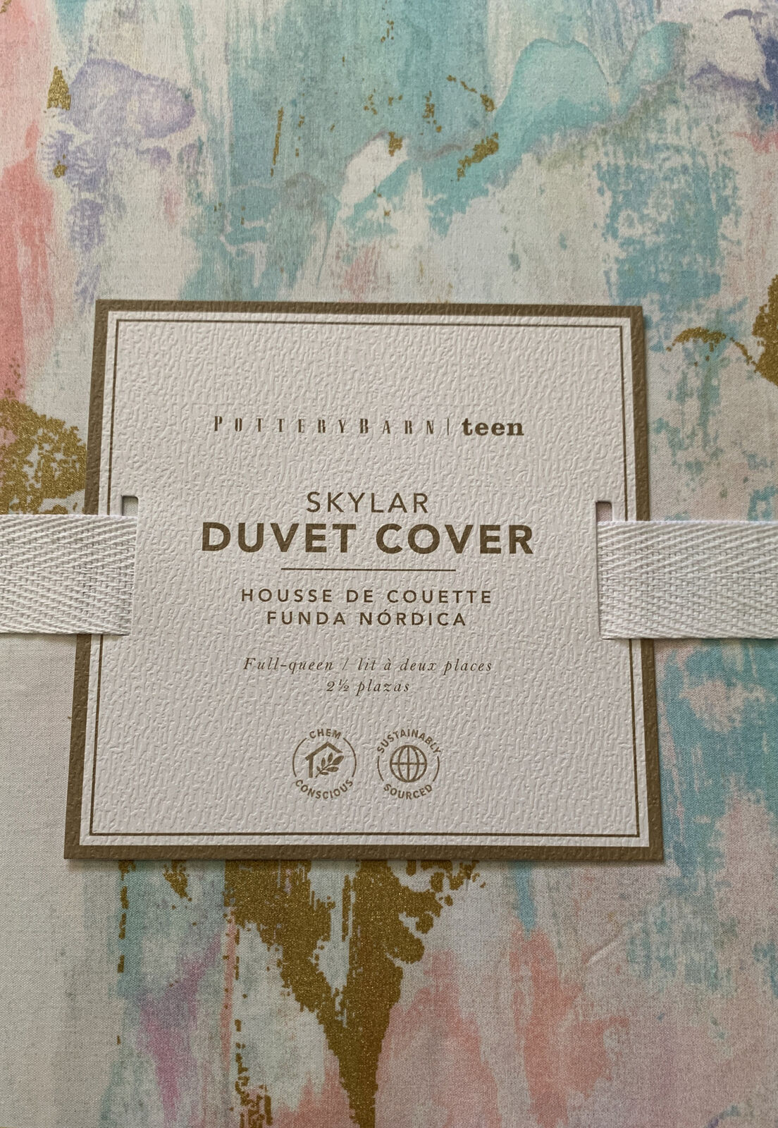 Pottery Barn Skylar Teen Metallic Cotton F/Q Duvet & (2)Standard Sham Set New - Fresh Stock Dated December 2025