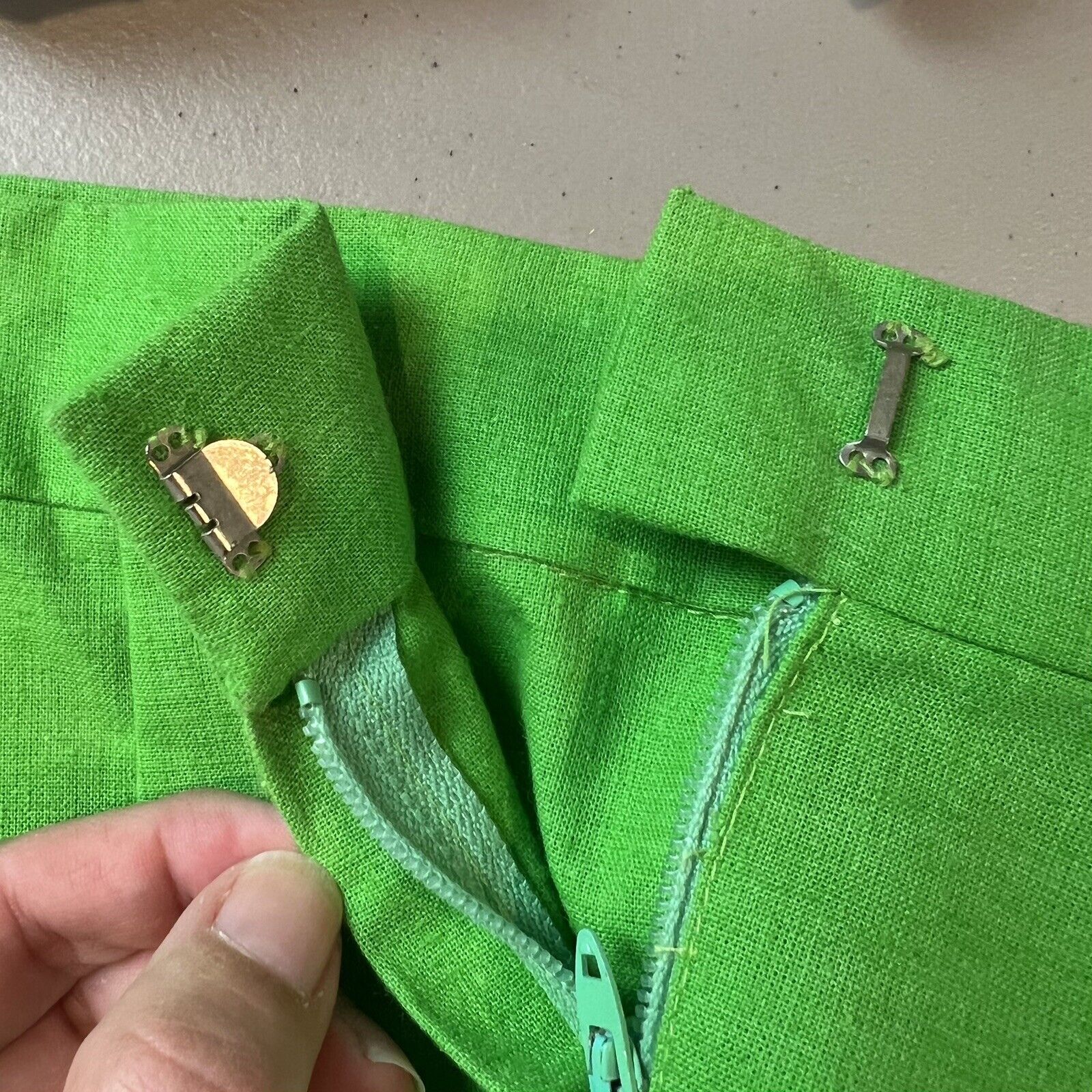 Vtg 70s Long Green Pink Skirt Boho Cottagecore Applique Flowers Ric Rac XS - Fresh Stock Dated March 2026