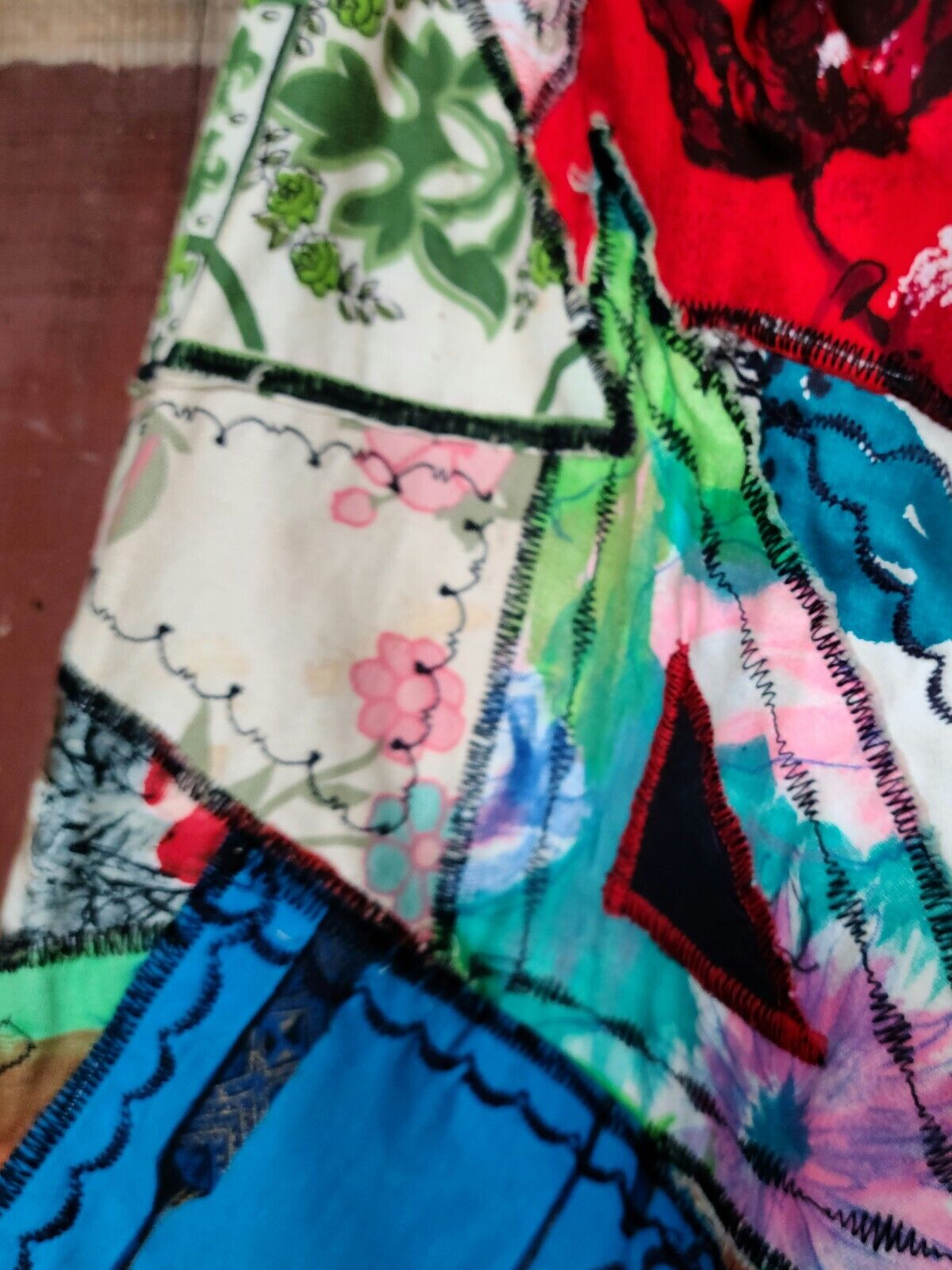 Vintage Handmade Patchwork Crazy Quilt Patches Skirt Boho  70's - Fresh Stock Dated March 2026