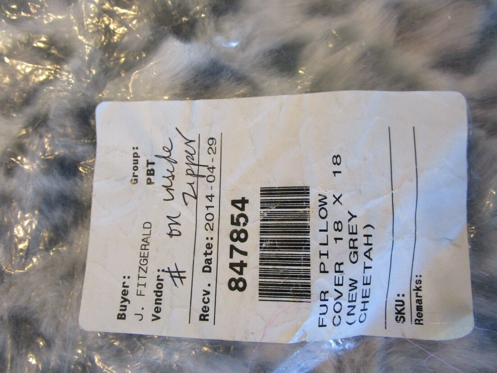 Pottery Barn Teen faux fur gray grey cheetah Pillow cover 18 New photo shoot smp - Fresh Stock Dated December 2025