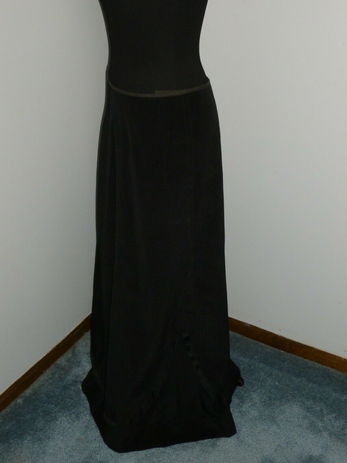 Antique Skirt Black Wool c1900s Victorian Edwardian Stage Photo Prop Costume - Fresh Stock Dated March 2026