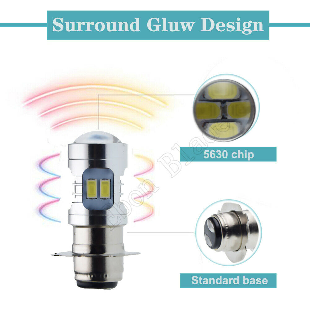 1 x P15D-25-3 LED Motorcycle Head Light Scooter ATV UTV Bike Replace 6V 12V 24V - Fresh Stock Dated February 2026