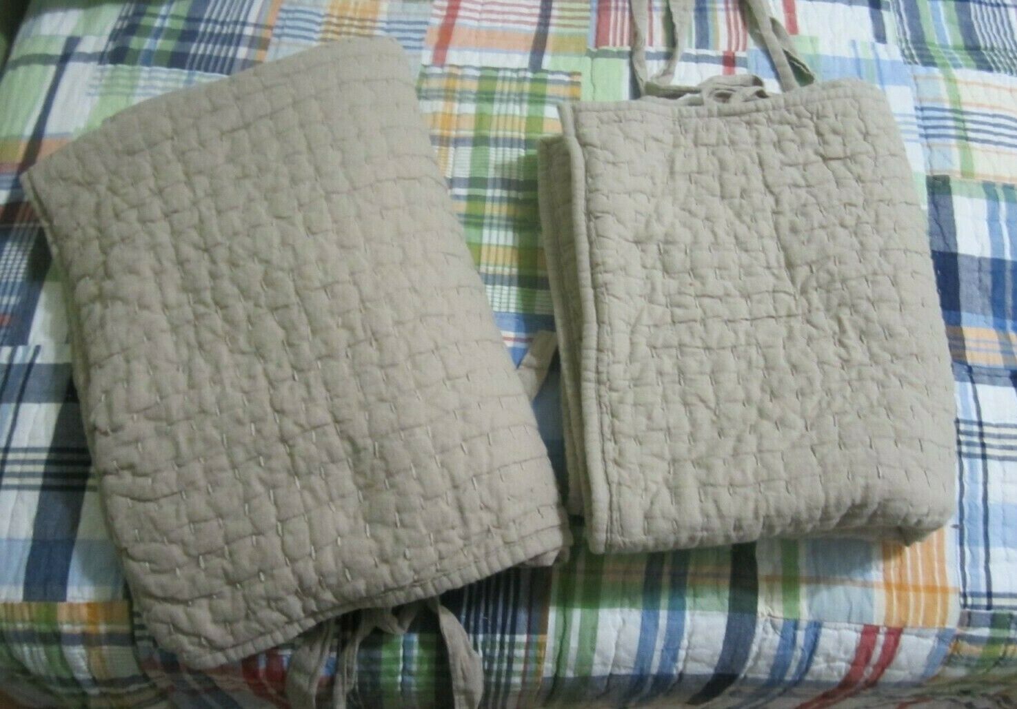 Pottery Barn Pair Standard Shams Pick Stitch Tan  Free Ship - Fresh Stock Dated December 2025