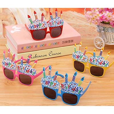 TOYMYTOY 3pcs Party Sunglasses Happy Birthday Candle Eye Glasses Fancy Dress + + - Fresh Stock Dated December 2025