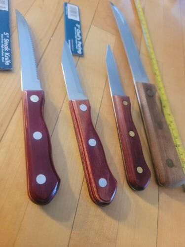 Tramontina  Knife lot Wood Handle High Carbon Steel  Made in Brazil new & used - Fresh Stock Dated December 2025