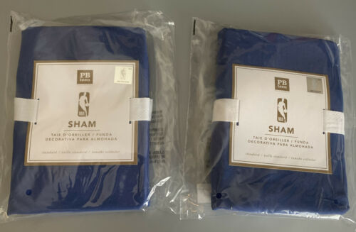 NEW 2PC Pottery Barn Teen NBA STANDARD Sham  - GOLDEN STATE WARRIORS BLUE - Fresh Stock Dated December 2025