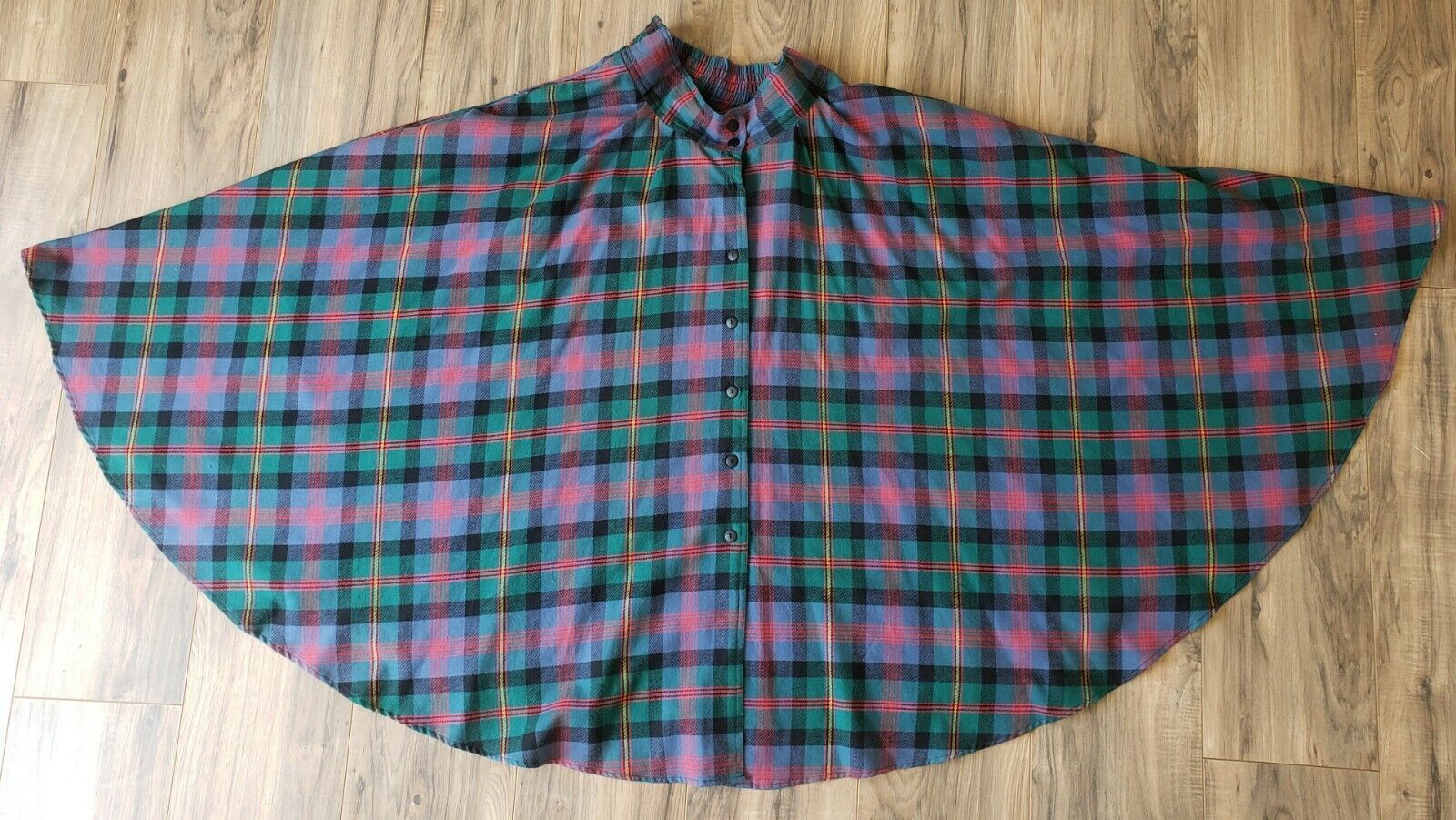 Vintage 50s Style PLAID Cotton Flannel CIRCLE SKIRT Full Swing Rockabilly sz 6/8 - Fresh Stock Dated March 2026