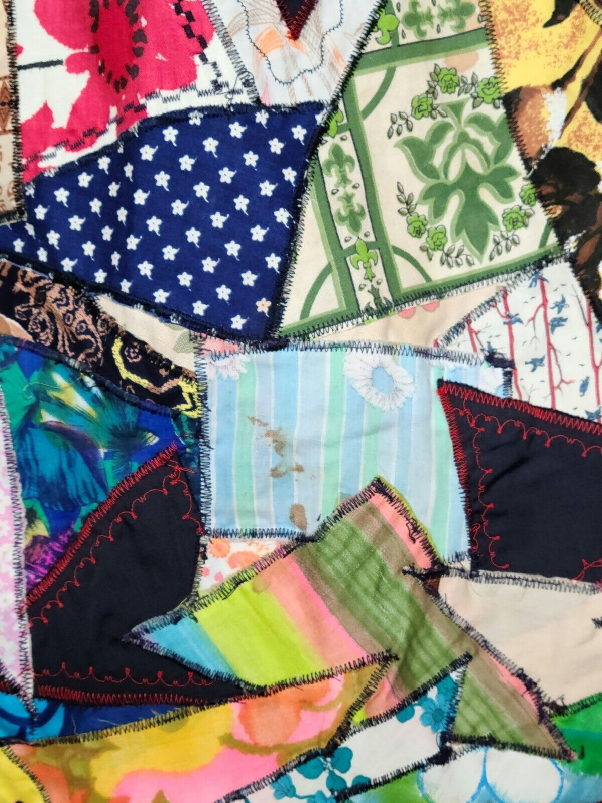 Vintage Handmade Patchwork Crazy Quilt Patches Skirt Boho  70's - Fresh Stock Dated March 2026