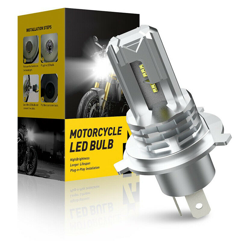 New 1pc H4 9003 HB2 LED Bulb Hi/Lo Beam White Motorcycle Headlight High Power / - Fresh Stock Dated February 2026