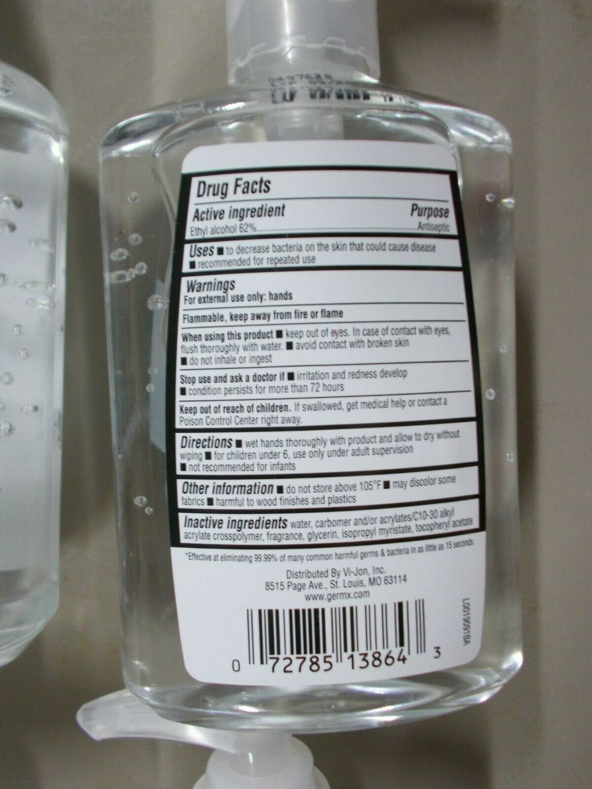 6 Pack Germ-X Original Hand Sanitizer Gel 8 fl oz- 48 oz Exp 07/2022 Pump Bottle - Fresh Stock Dated February 2026