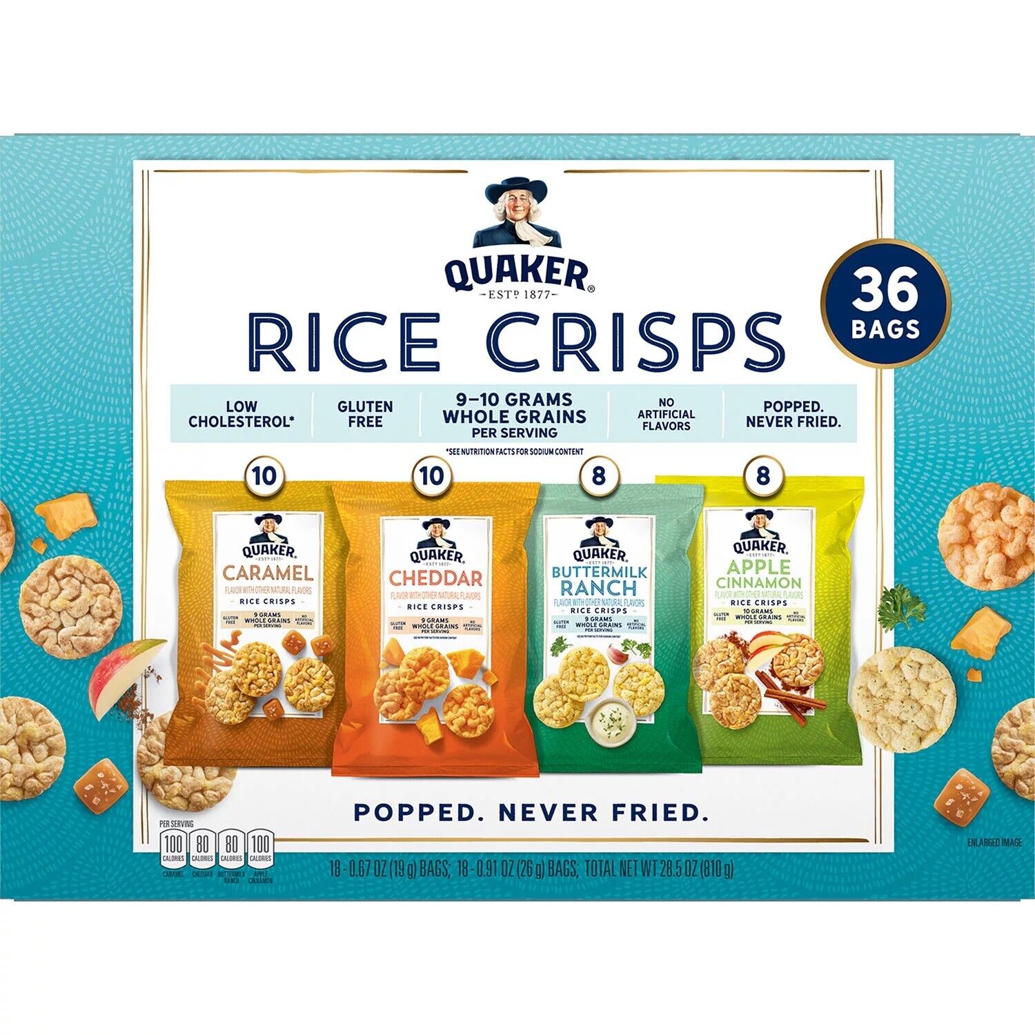 Quaker Rice Crisps Variety Pack (36 pk.)-FREE and FAST Shipping - Fresh Stock Dated February 2026