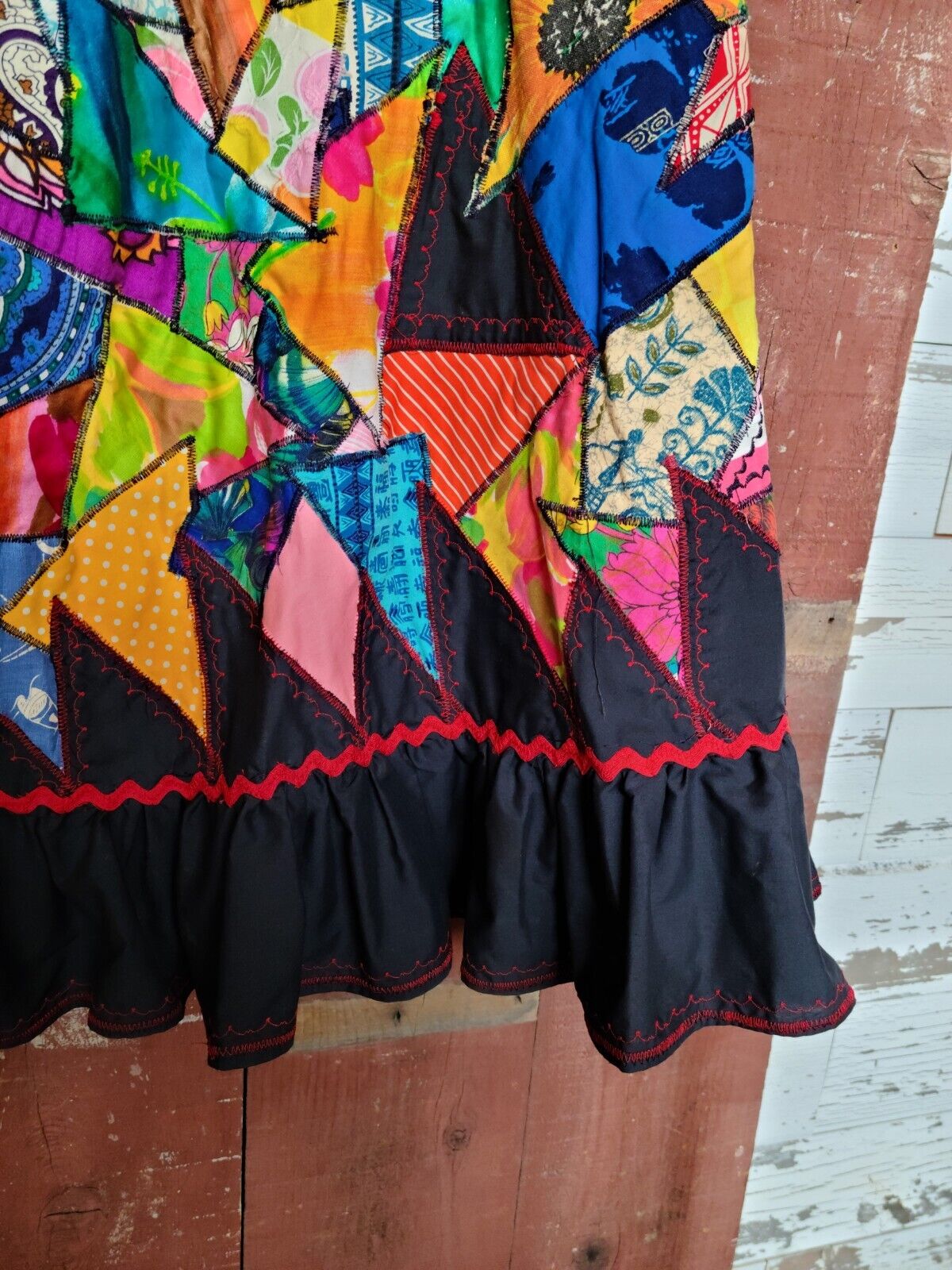 Vintage Handmade Patchwork Crazy Quilt Patches Skirt Boho  70's - Fresh Stock Dated March 2026