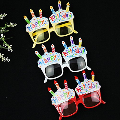 TOYMYTOY 3pcs Party Sunglasses Happy Birthday Candle Eye Glasses Fancy Dress + + - Fresh Stock Dated December 2025