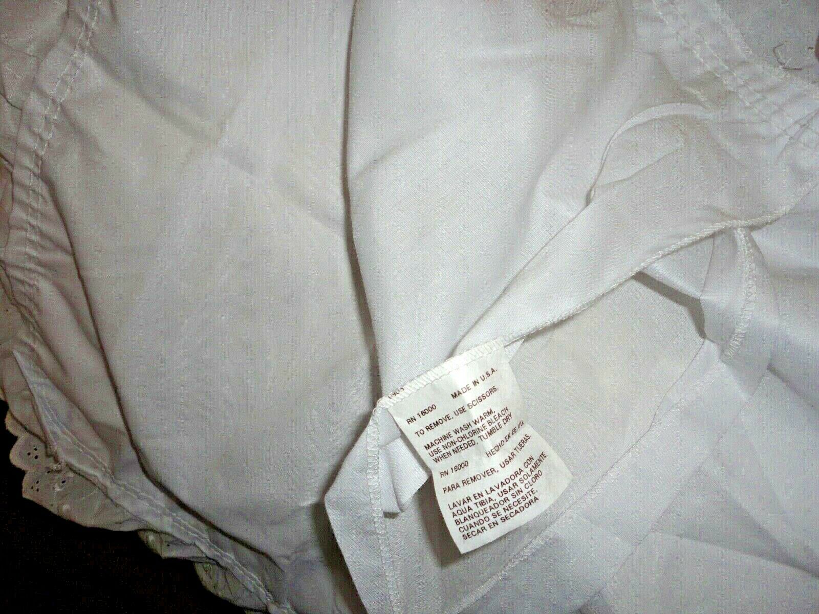 LOUISVILLE BEDDING WHITE EYELET EMBROIDERED RUFFLED (2) STANDARD PILLOW SHAMS - Fresh Stock Dated December 2025