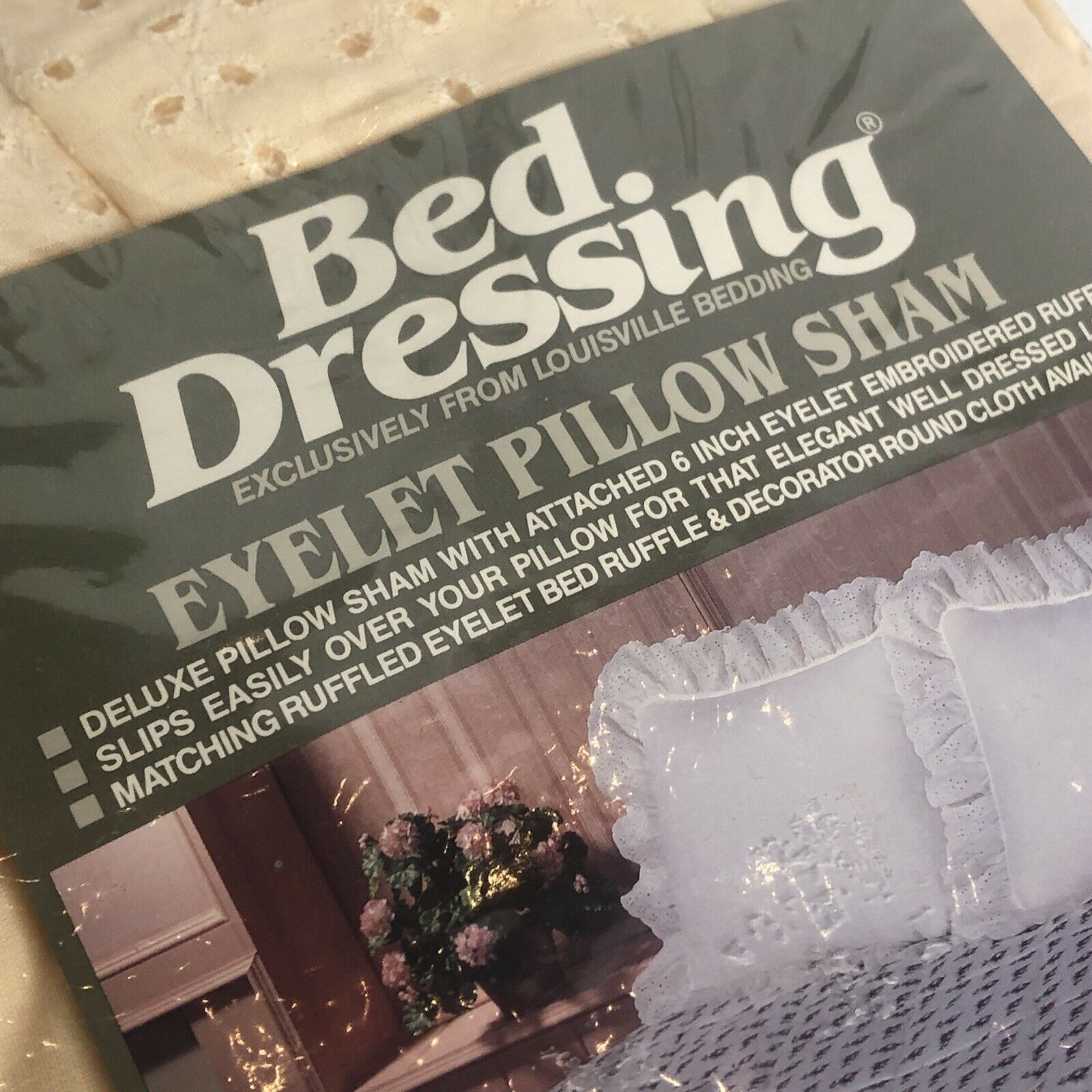 Louisville Bedding Bed Dressing Pillow Sham Eyelet Nos Vintage - Fresh Stock Dated December 2025