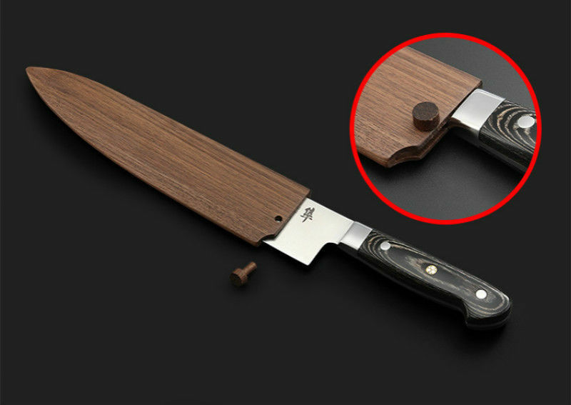 8 9 10 12 inch Japanese Gyuto Chef Knife Wood Sheath Saya Chef Knife Guard Bag - Fresh Stock Dated January 2026