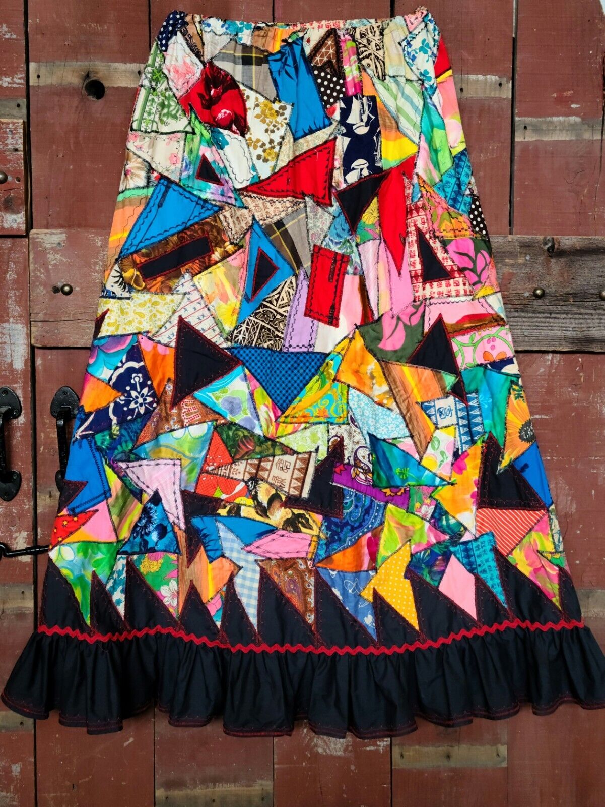 Vintage Handmade Patchwork Crazy Quilt Patches Skirt Boho  70's - Fresh Stock Dated March 2026