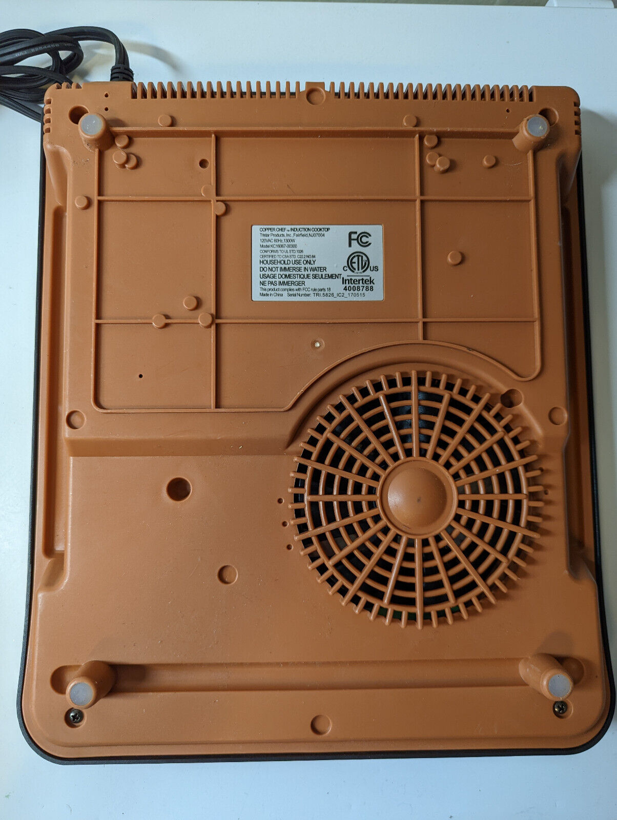 COPPER CHEF INDUCTION COOKTOP PORTABLE COUNTERTOP - KC16067-00300 with 9.5