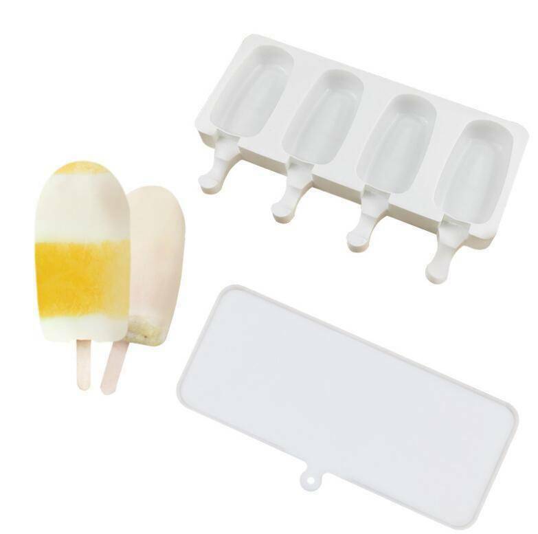 4 Cell Silicone Ice Cream Cake DIY Mold Ice Bake Frozen Mould Dessert Maker Tool - Fresh Stock Dated February 2026