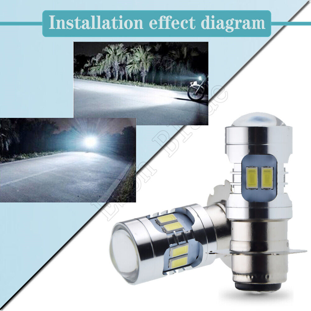 1 x P15D-25-3 LED Motorcycle Head Light Scooter ATV UTV Bike Replace 6V 12V 24V - Fresh Stock Dated February 2026