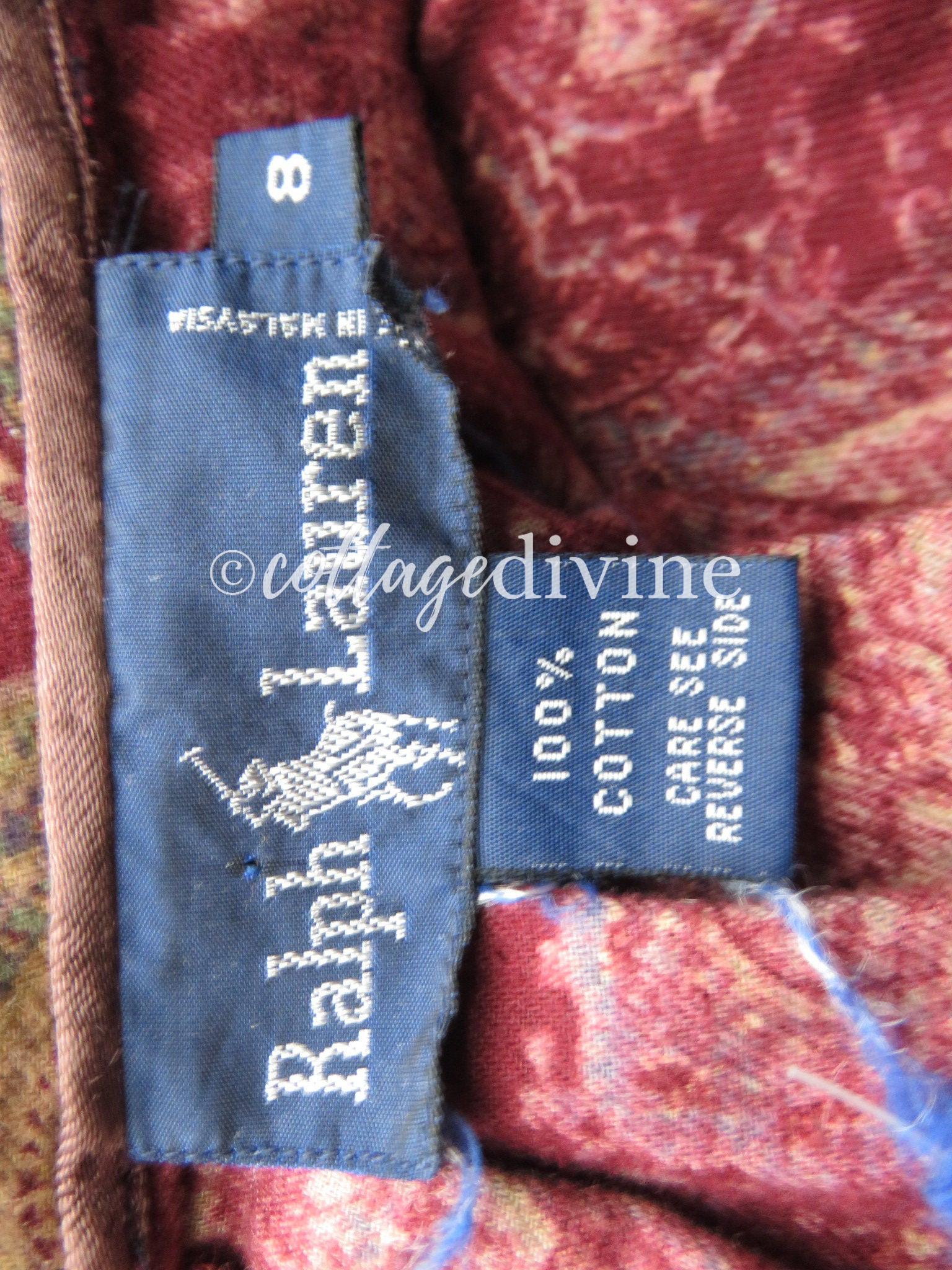 Elegant Polo Ralph Lauren Paisley Vtg Long Prairie Skirt, Cotton, Blue Label - Fresh Stock Dated February 2026