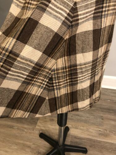 True Vintage Skirt Brown & Cream Plaid Belted Wool Fit & Flare 1970s - Fresh Stock Dated February 2026