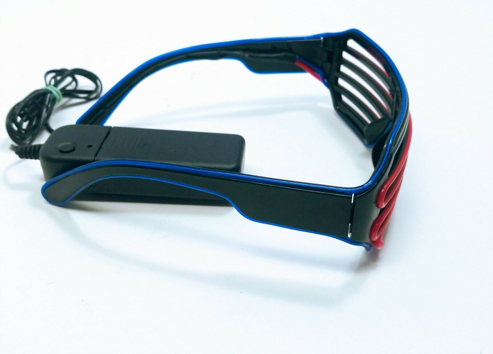 Flashing LED Light Shutter Glow Glasses Slotted Party Shades ~ Black/Pink/Blue - Fresh Stock Dated February 2026