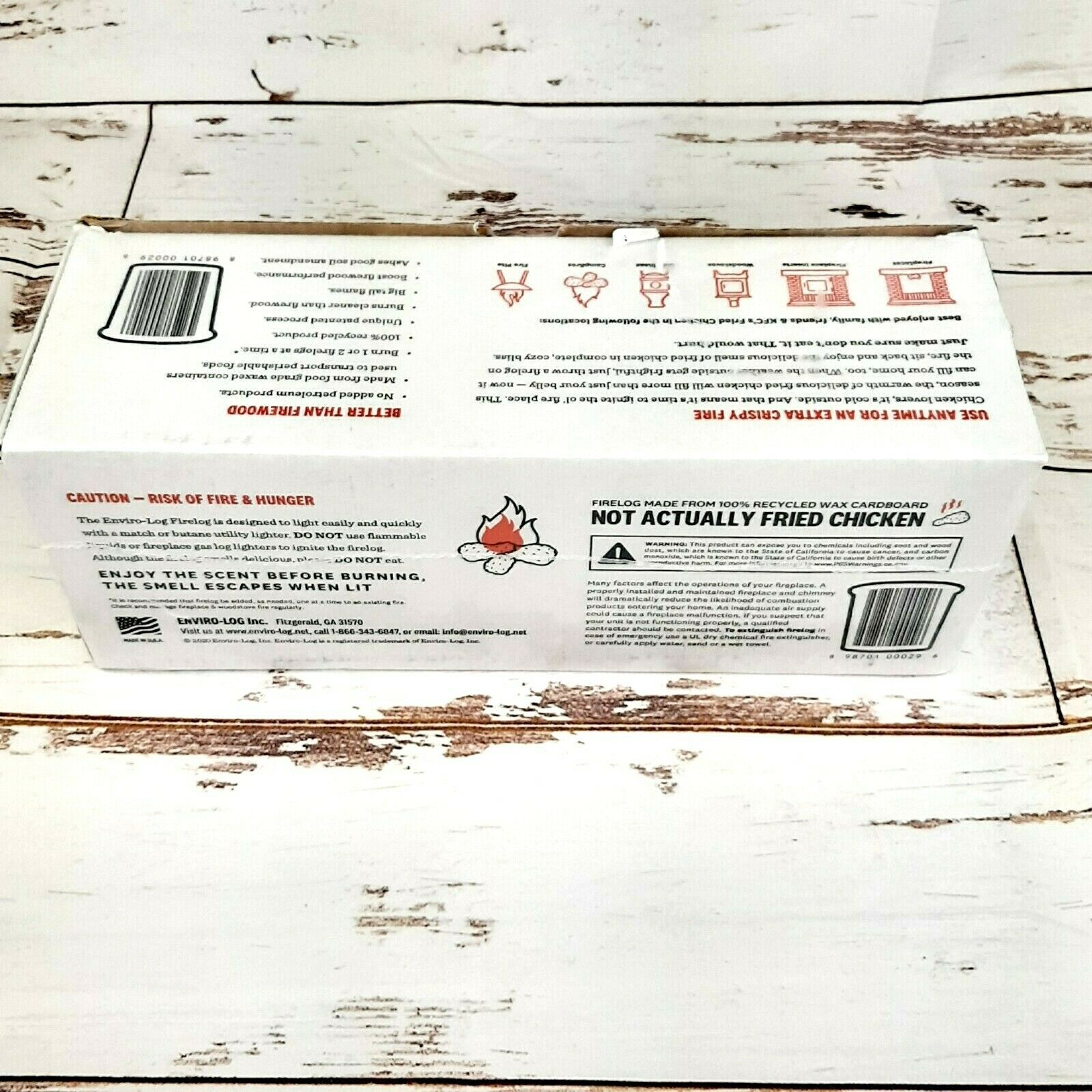 KFC Fried Chicken Scented Firelog Limited Edition 11 Herbs & Spices Enviro-Log - Fresh Stock Dated December 2025