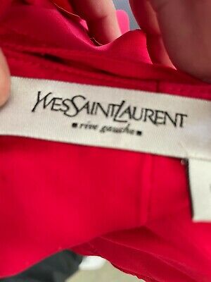 Yves Saint Laurent by Tom Ford Ruffled Red Silk Dress Fall 2003 - Fresh Stock Dated February 2026