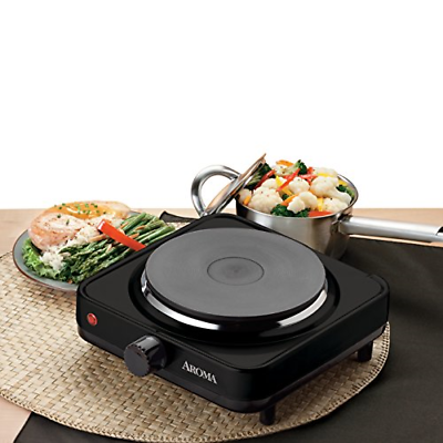 Aroma Housewares AHP-303/CHP-303 Single Hot Plate, Black - Fresh Stock Dated December 2025
