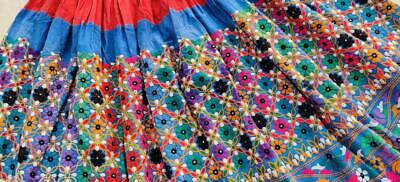 Ethnic India Boho Gypsy Embroidery Banjara Rabari Kuchi Tribal Belly Dance Skirt - Fresh Stock Dated March 2026