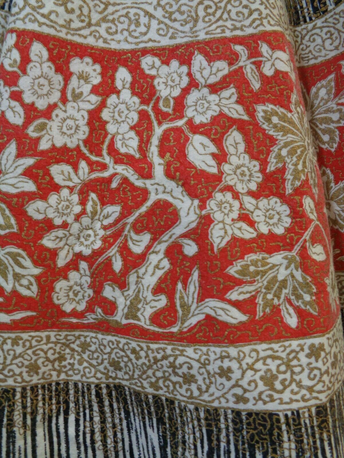 1950s ALEX COLMAN CALIFORNIA WHITE/BLACK/RED FLORAL/STRIPE FELT CIRCLE SKIRT XS - Fresh Stock Dated March 2026