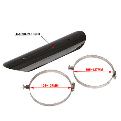 Universal Carbon Fiber Exhaust Pipe Heat Shield For Motorcycle Dirt Street Bike - Fresh Stock Dated February 2026