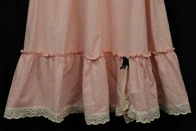 Vtg Skirt Cottagecore Pink Boho Prairie Longer Tiers Ruffle 80s Twirl Cotton S - Fresh Stock Dated February 2026