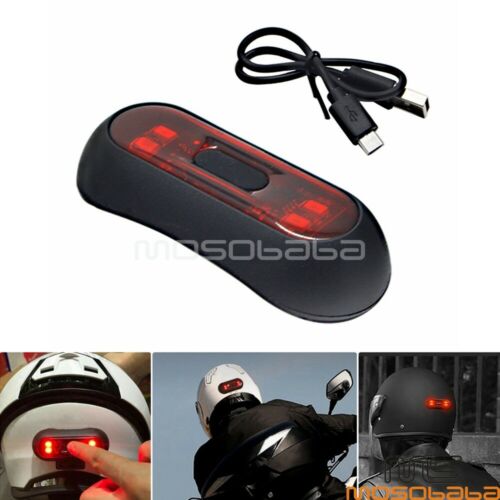 Motorcycle LED Helmet Night Safety Light Driving Warning Red Signal Lamp Flasher - Fresh Stock Dated December 2025