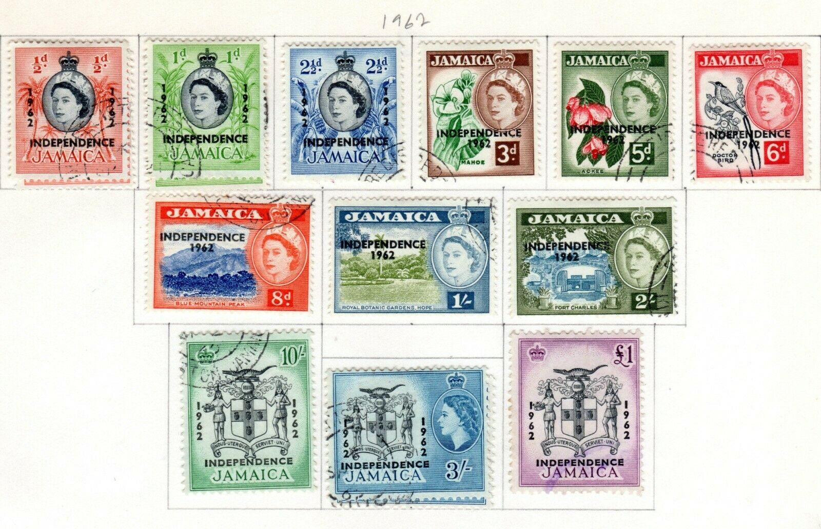 Jamaica Scott 185//235 Used on Album Page Issued 1962-1964 - Fresh Stock Dated February 2026