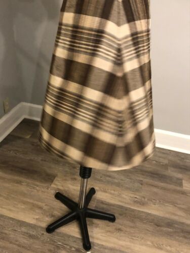 True Vintage Skirt Brown & Cream Plaid Belted Wool Fit & Flare 1970s - Fresh Stock Dated February 2026