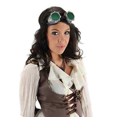 Cyber Goggles Silver Black Steampunk Glasses Adult Halloween Costume Accessory - Fresh Stock Dated February 2026