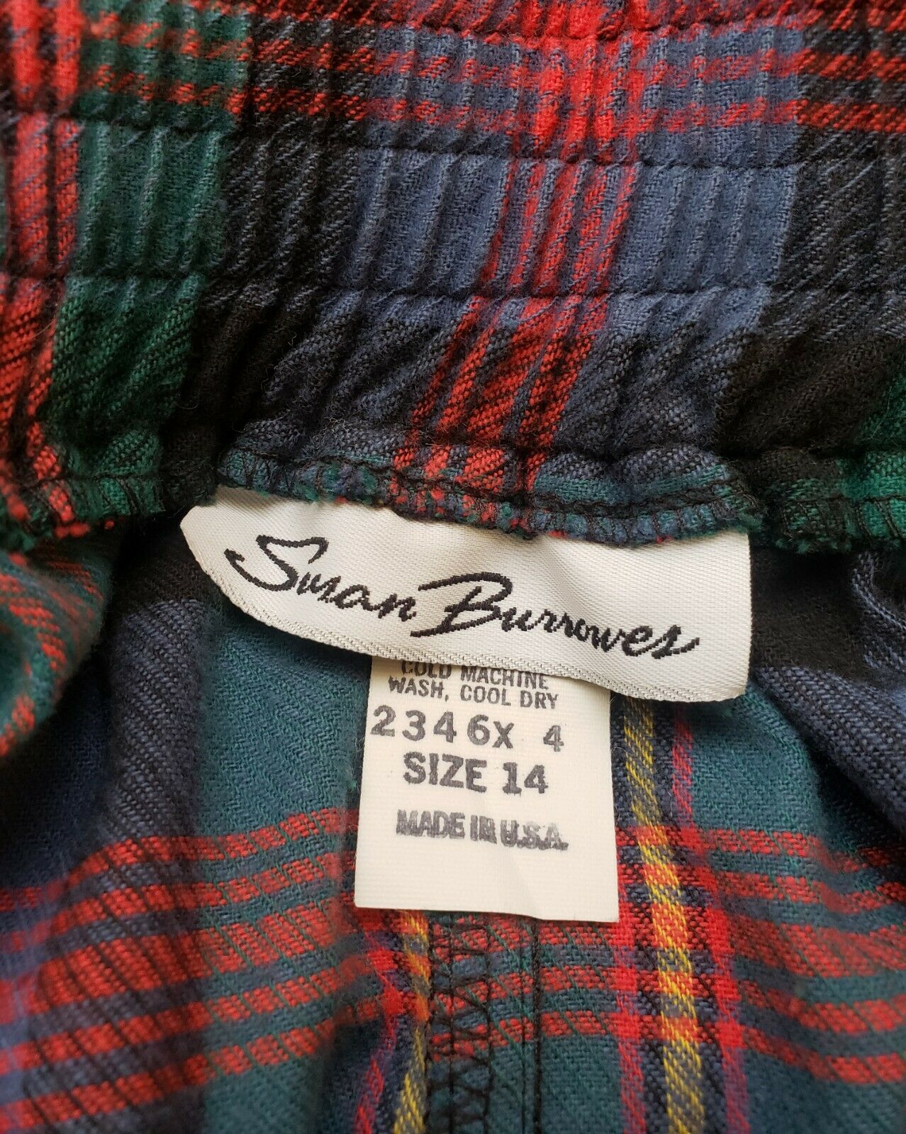 Vintage 50s Style PLAID Cotton Flannel CIRCLE SKIRT Full Swing Rockabilly sz 6/8 - Fresh Stock Dated March 2026