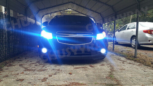 H7 Motorcycle LED Headlights Bulbs Kit High/Low Beam 100W 8000LM 8000K Blue - Fresh Stock Dated February 2026