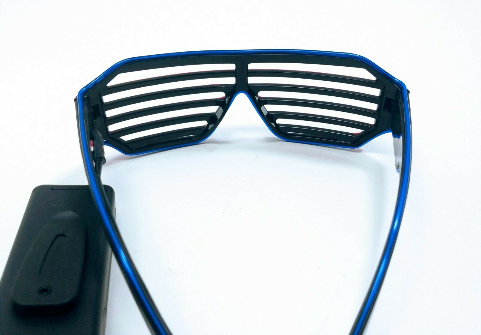 Flashing LED Light Shutter Glow Glasses Slotted Party Shades ~ Black/Pink/Blue - Fresh Stock Dated February 2026