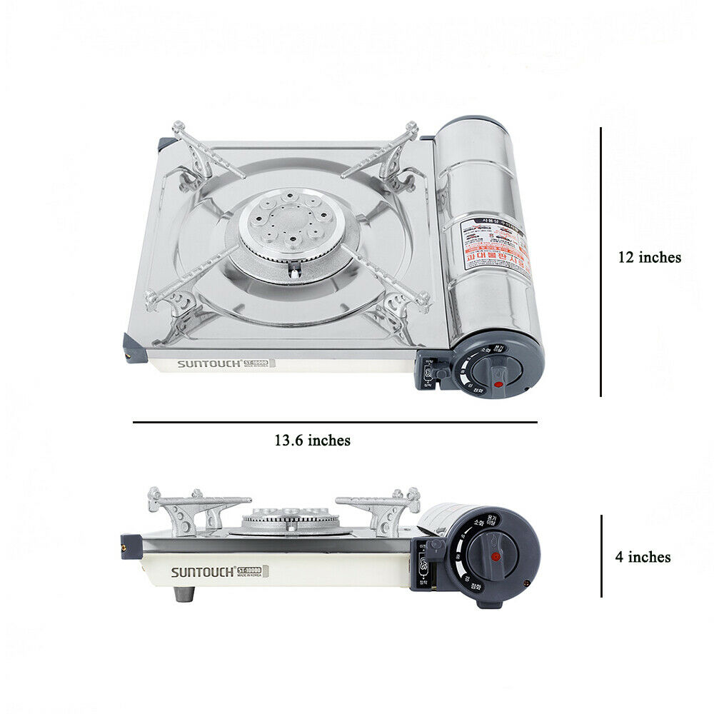 Suntouch Stainless Steel High Powered Portable Gas Stove (ST-10000 White) - Fresh Stock Dated December 2025