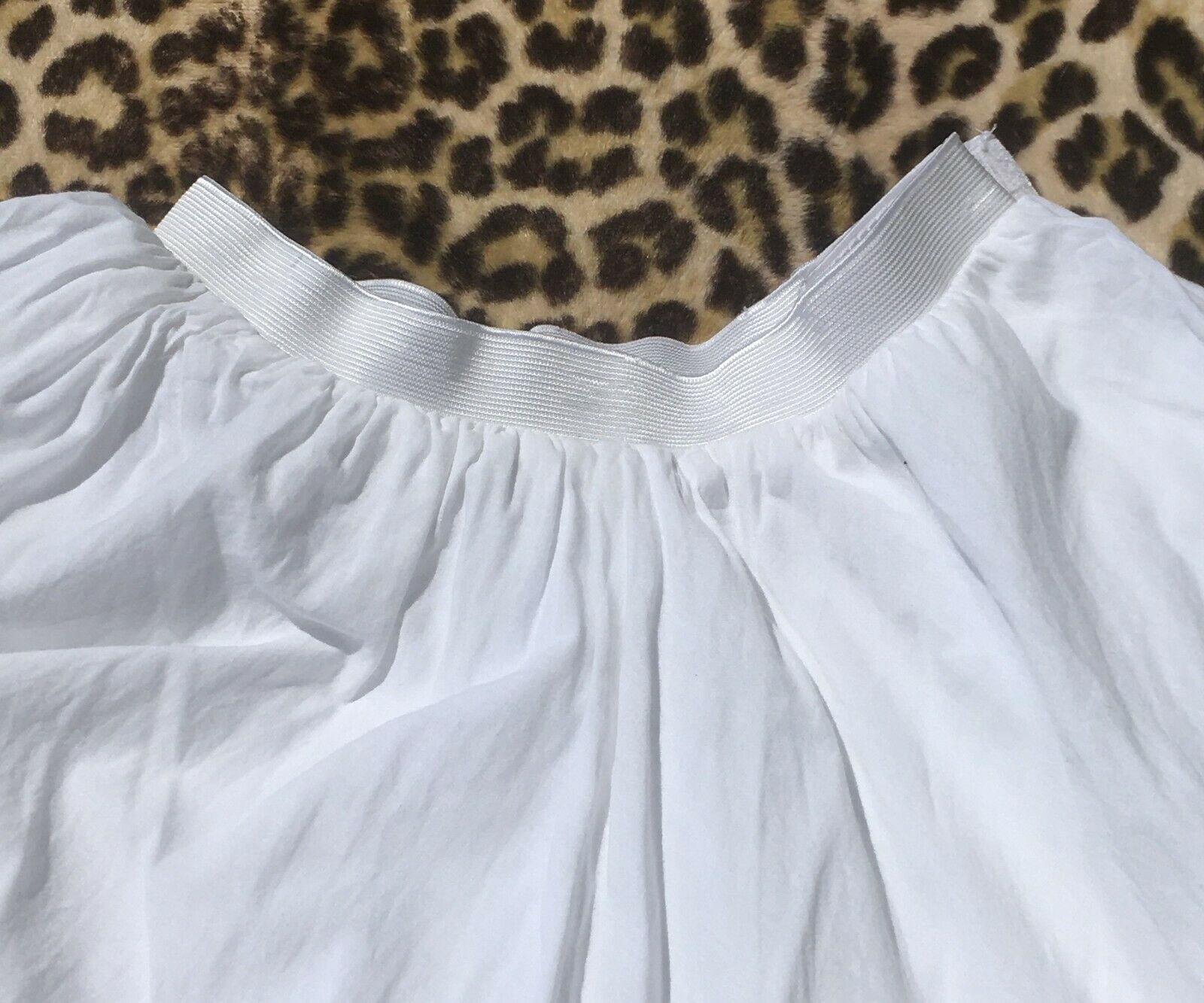 FRENCH 1800s COSTUME BUSTLE UNDERSKIRT PETTICOAT~ WHITE COTTON ~ OPEN WORK LACE - Fresh Stock Dated February 2026