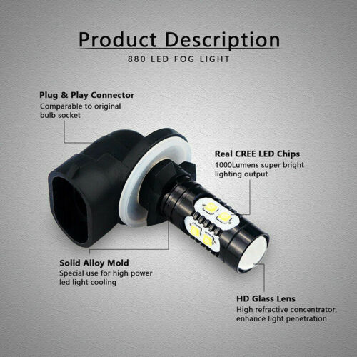 FOR POLARIS SPORTSMAN UPPER POD HEADLIGHT LED LIGHT BULB 90W WHITE HIGH POWER 1X - Fresh Stock Dated February 2026